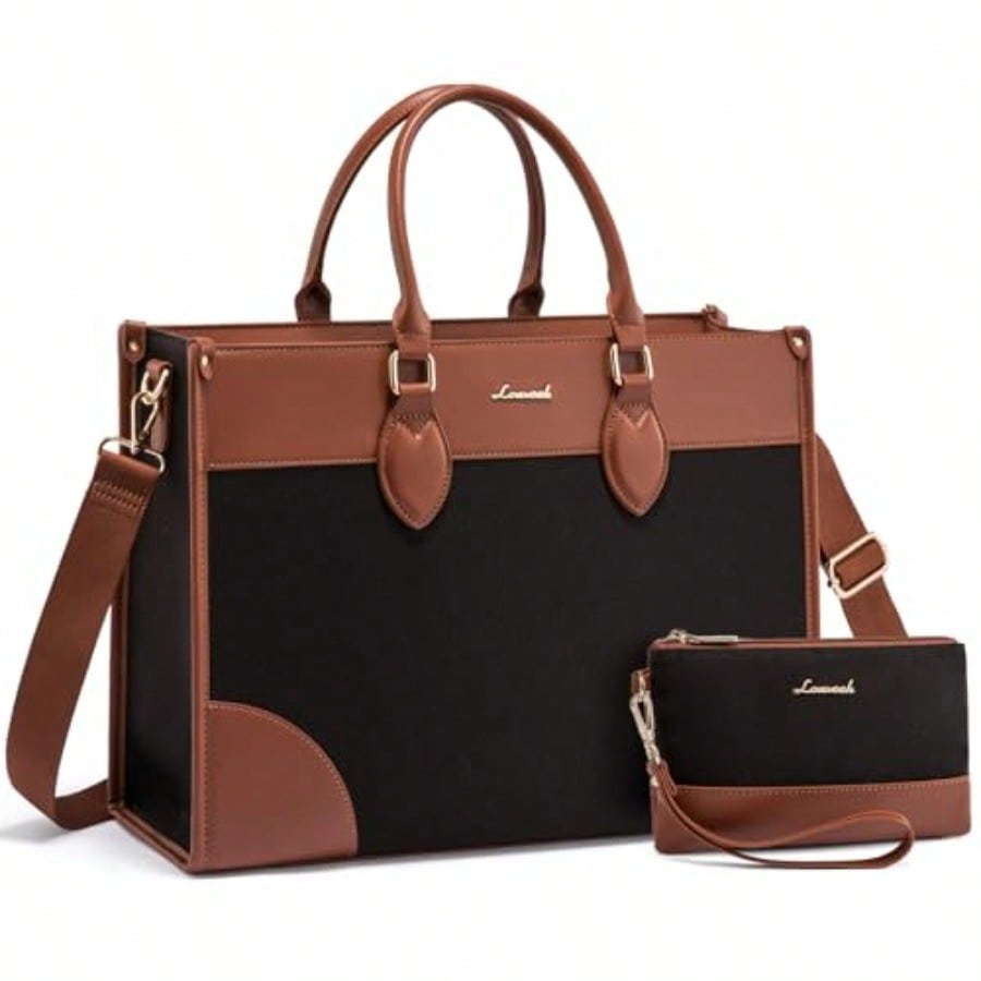 Leather Work Bag Laptop - Laptop Bag For Women 15.6 Lnch,