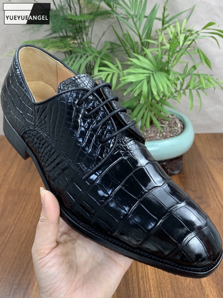Leather Work Dress - High Quality Mens Business Work Crocodile
