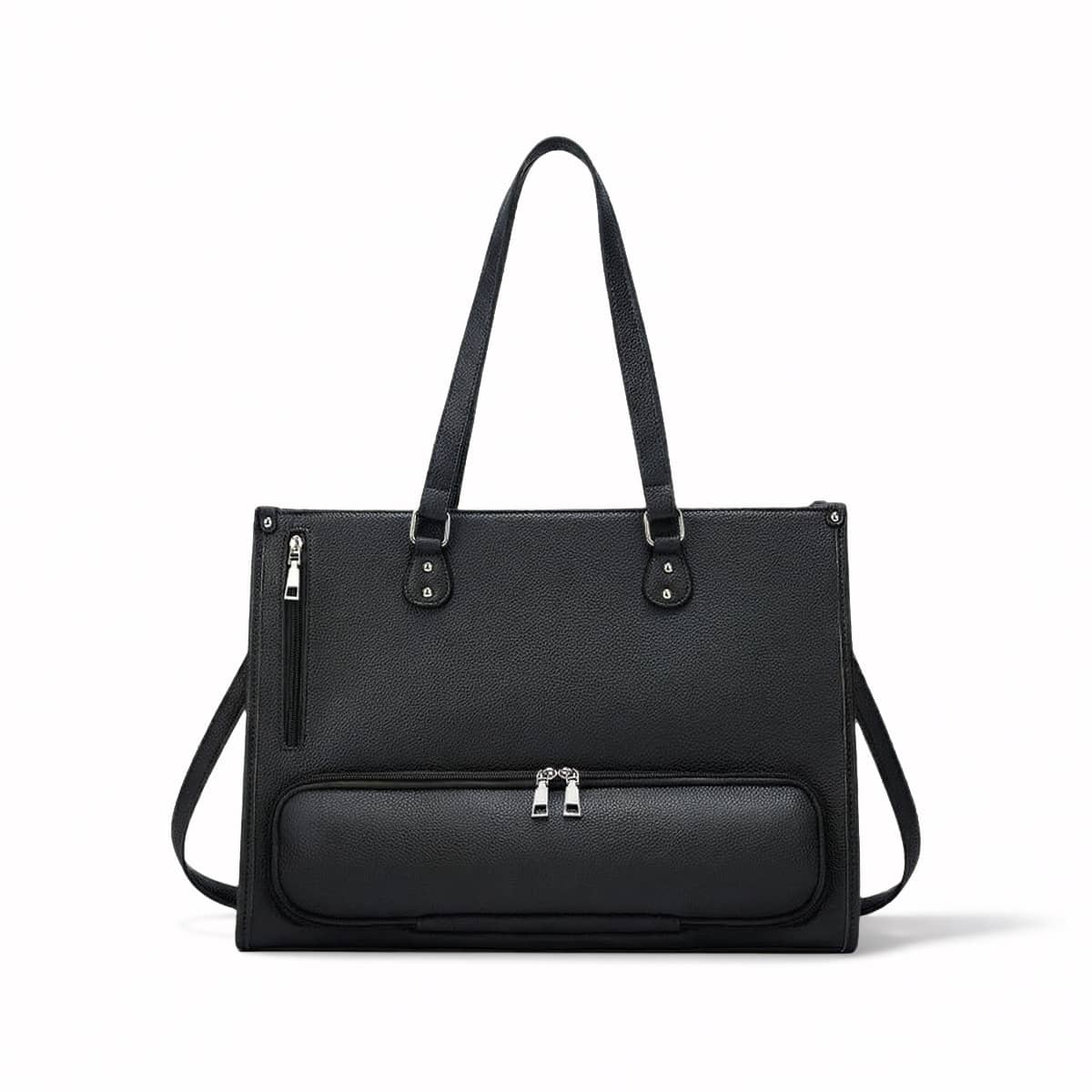 Leather Work Bag Laptop - 2-In-1 Women's Laptop Tote Bag With