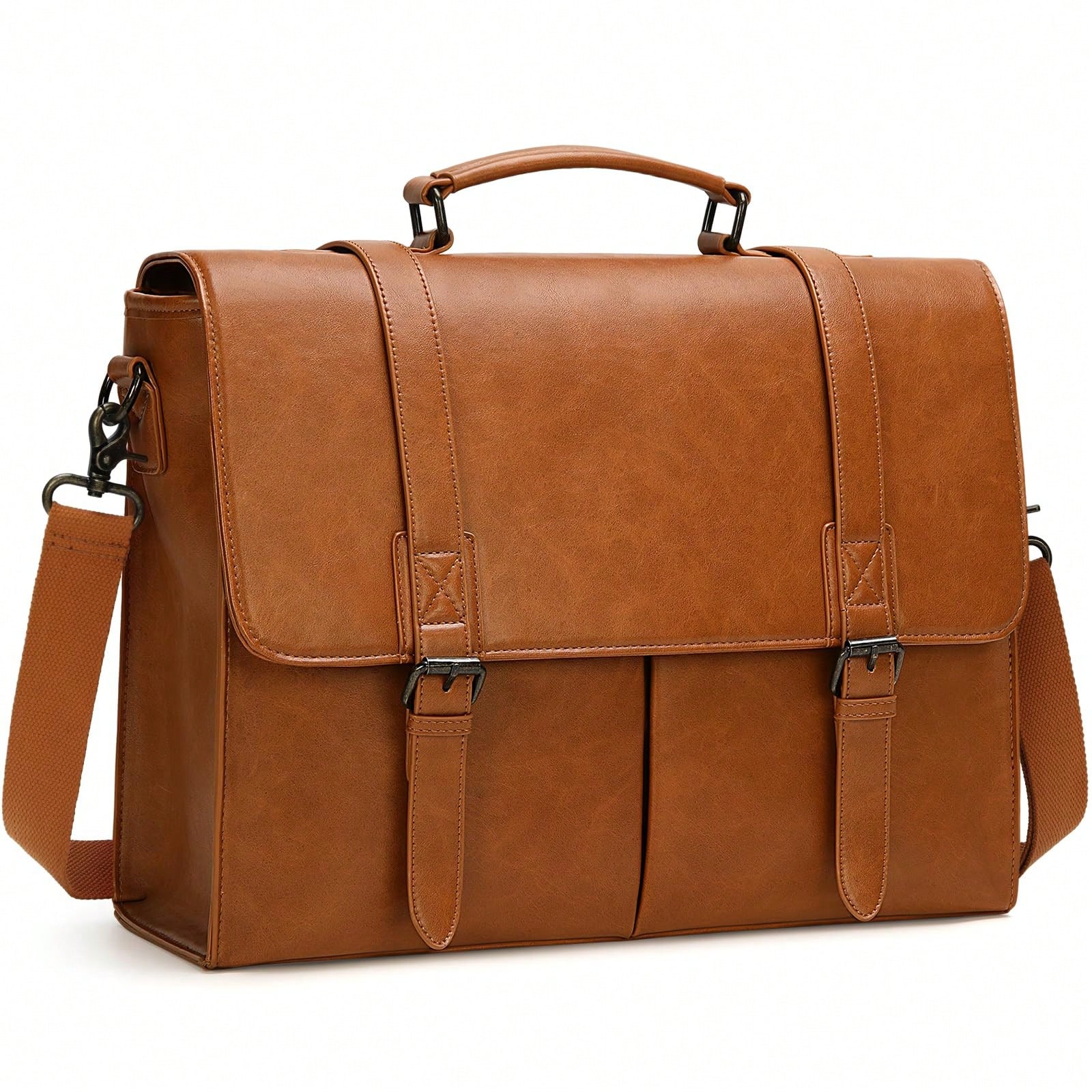 Leather Work Bag Laptop - Messenger Bag For Men 15.6 Inch