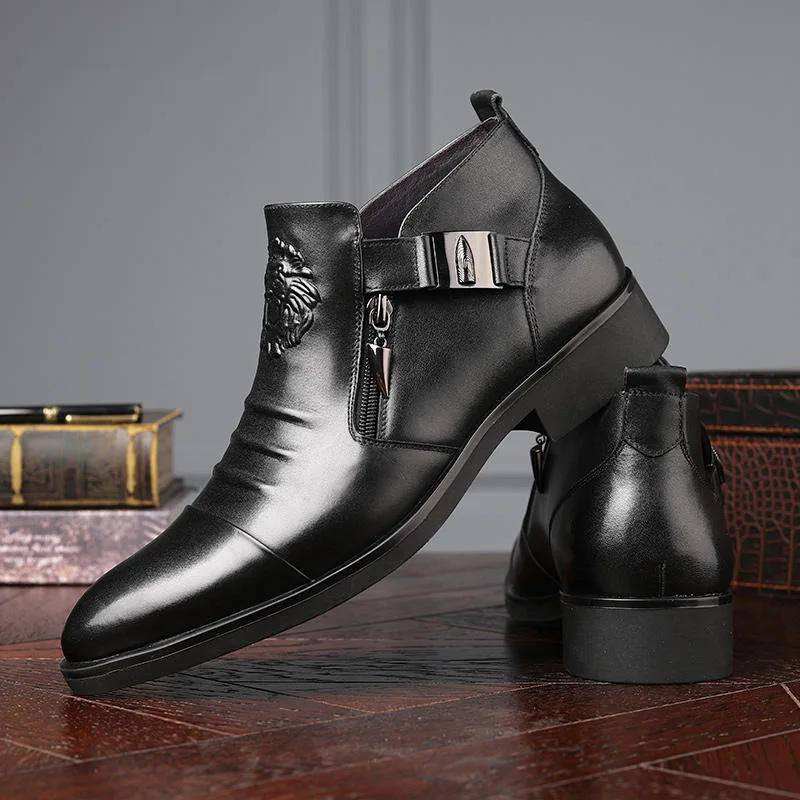 Leather Work Dress - High Quality Men Ankle Boots Plus