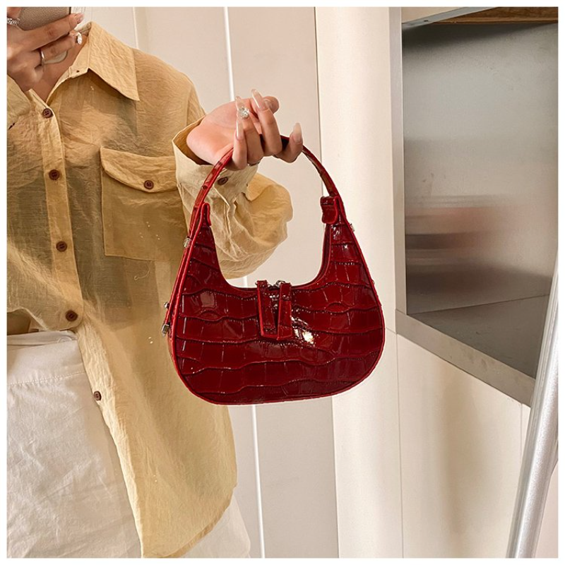 Leatherwork Free Patterns - Women's Fashion Crocodile Pattern Hobo Shoulder