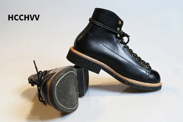 Men's Round Head Locomotive Wo - Leather Work Women Shoes recension och pris