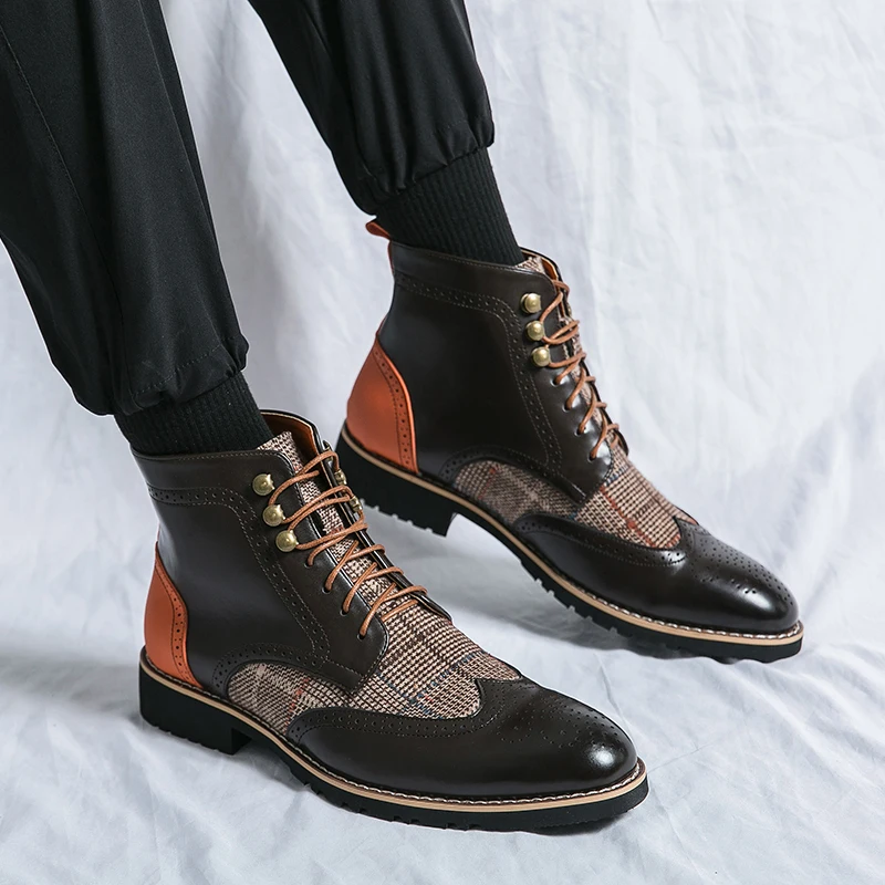Retro Black High Top Men's Bro - Leather Work Dress recension och pris