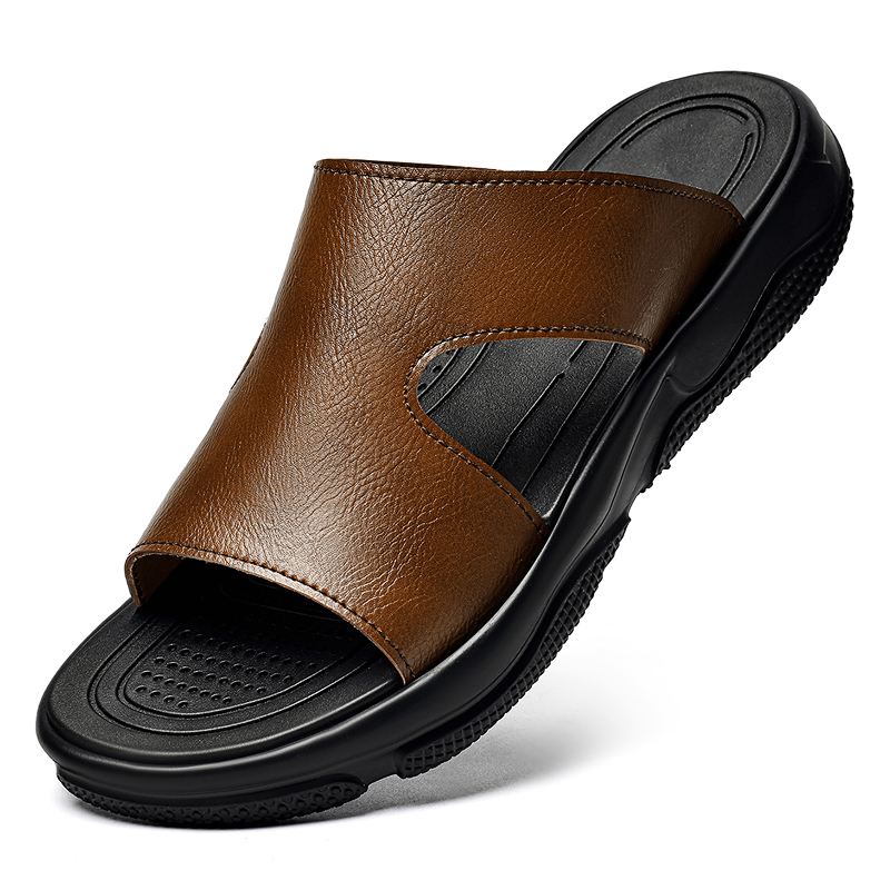 Men's Leather Slide Sandals No - Leather Work Flats recension och pris