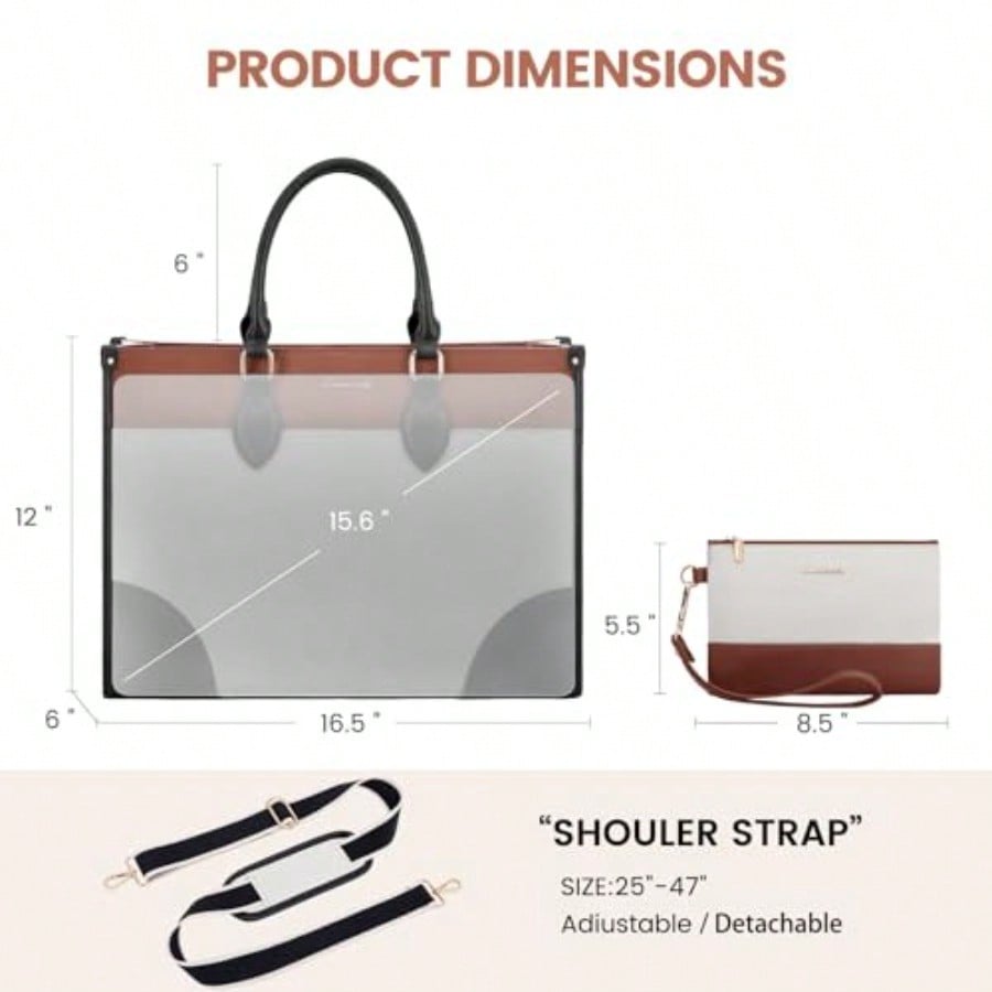 Laptop Bag For Women 15.6 Lnch - Leather Work Bag Laptop recension och pris