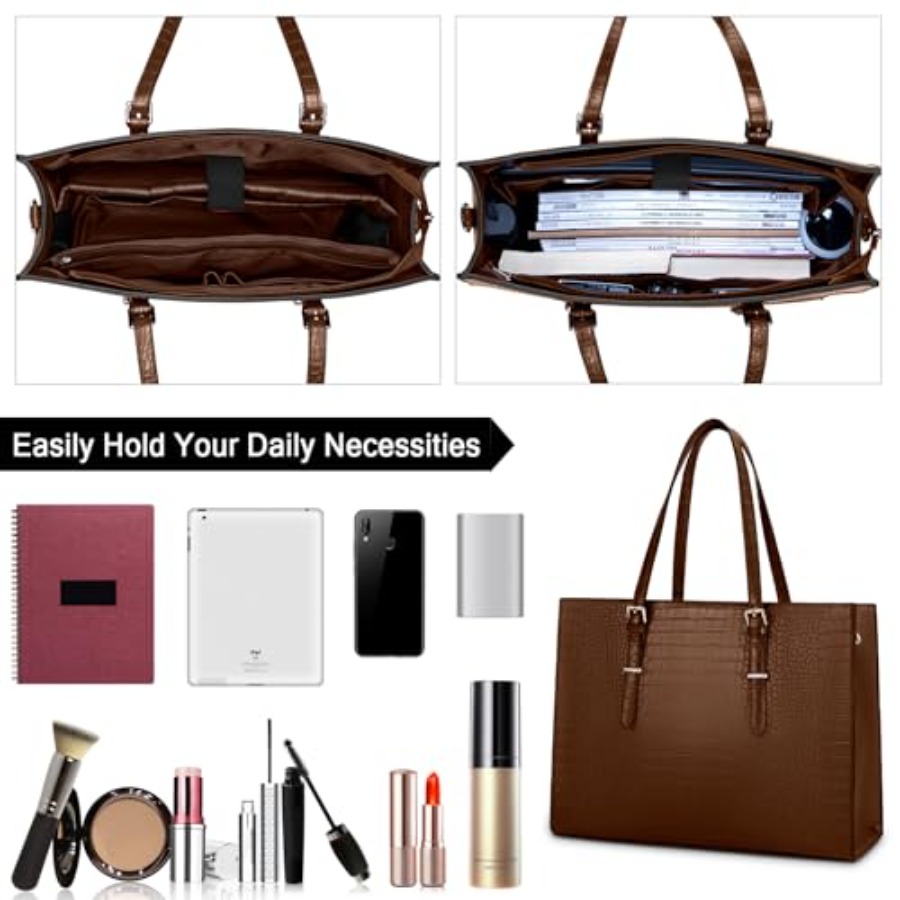 Laptop Bag for Women 15.6 Inch - Leather Work Bag Laptop recension och pris