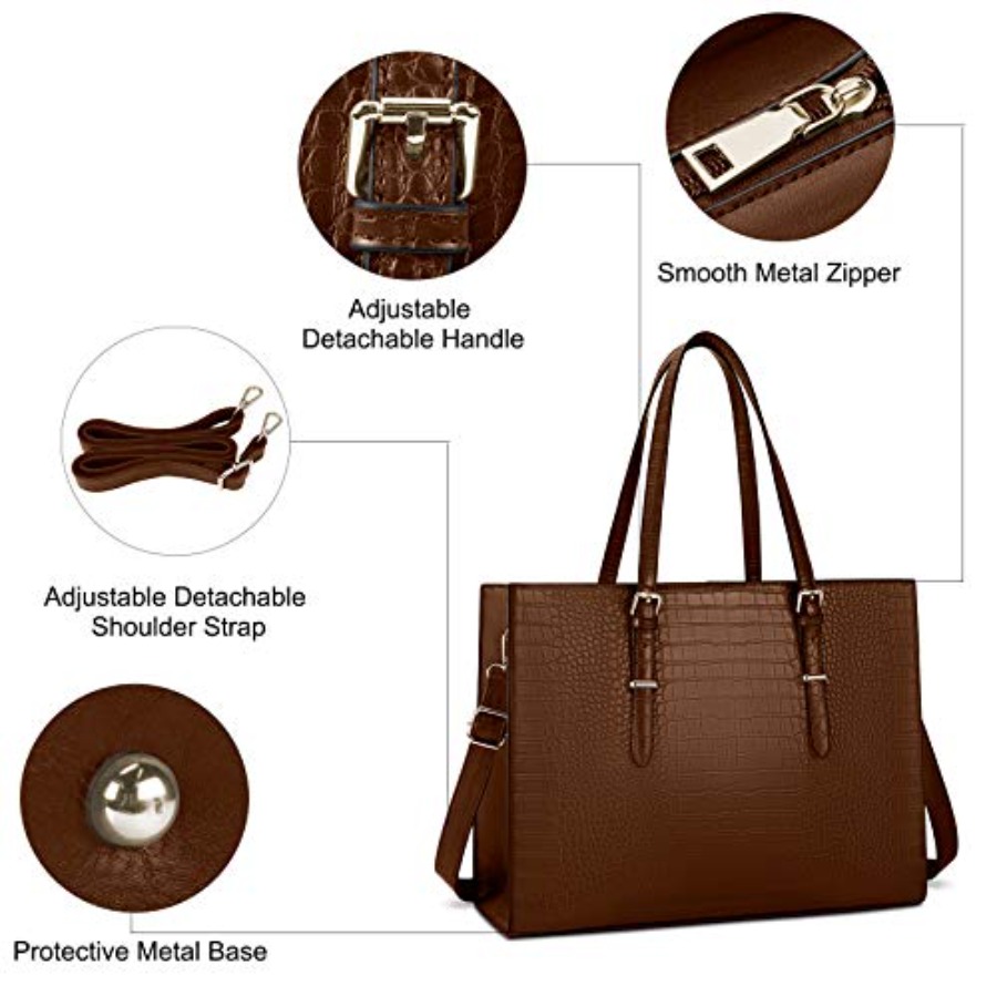 Laptop Bag for Women 15.6 Inch - Leather Work Bag Laptop recension och pris