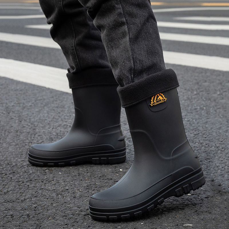 New Fashion Men Rain Boots Pla - Leather Work Youtube recension och pris