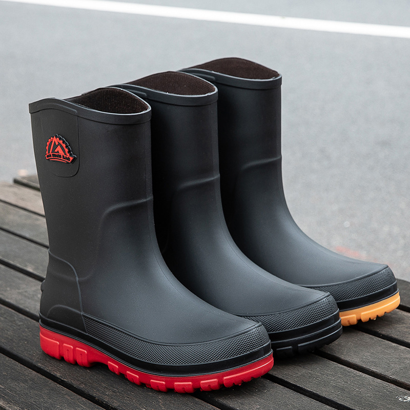New Fashion Men Rain Boots Pla - Leather Work Youtube recension och pris