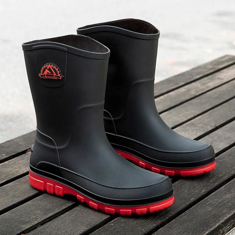 New Fashion Men Rain Boots Pla - Leather Work Youtube recension och pris