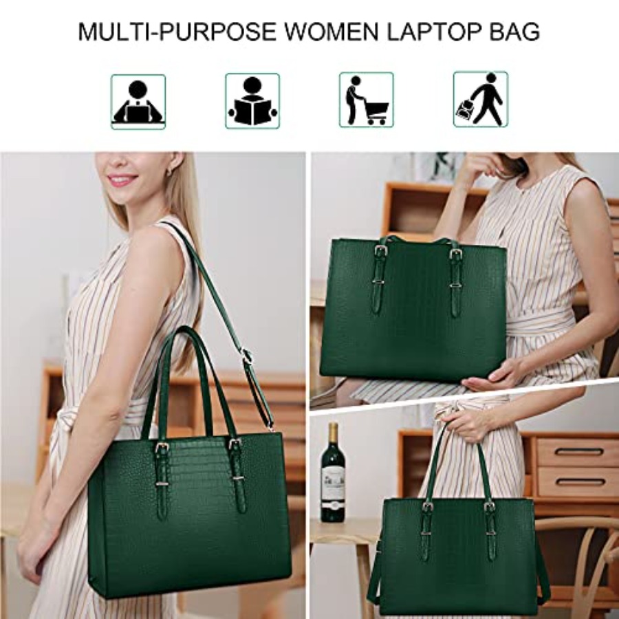Laptop Bag for Women 15.6 Inch - Leather Work Bag Laptop recension och pris