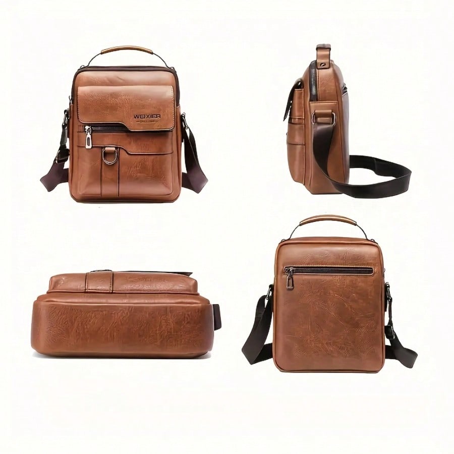 Durable Waxed Canvas & PU Leat - Leather Work Bag Laptop recension och pris