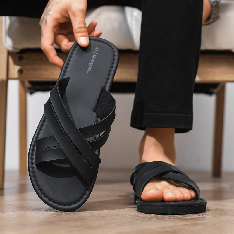 Men's Flat Bottom Sandals Casu - Leather Work Flats recension och pris