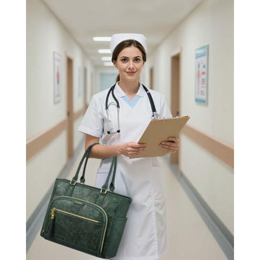 Laptop Tote Bag for Women With - Leather Work Bag Laptop recension och pris