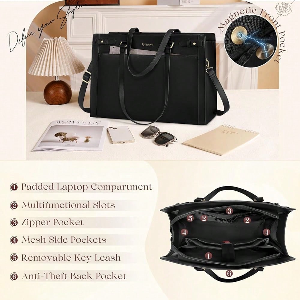 Laptop Bag For Women 15.6 Inch - Leather Work Bag Laptop recension och pris