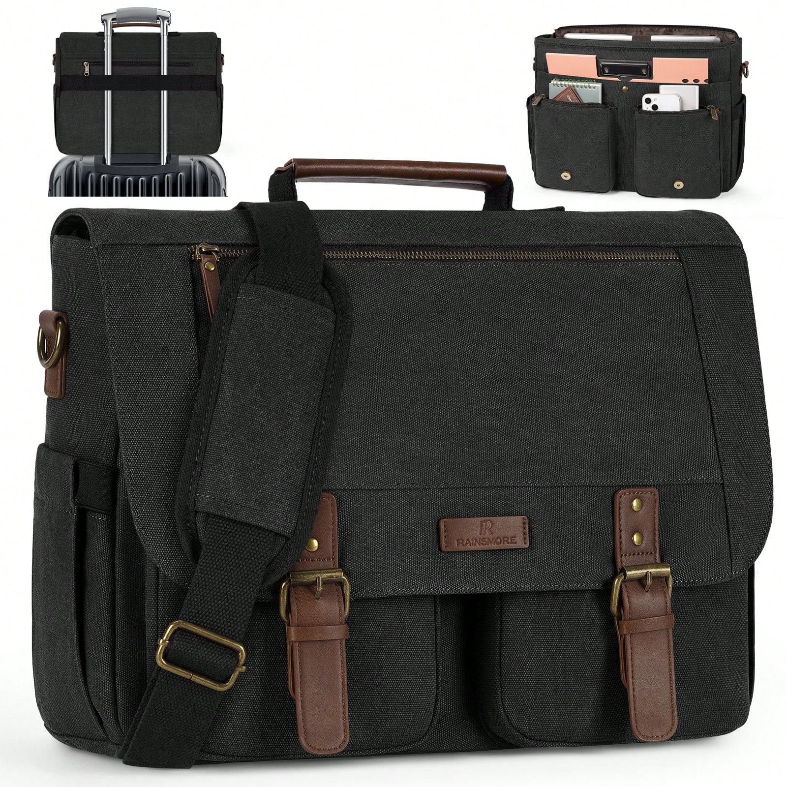 Vintage Men's Messenger Bag, 1 - Leather Work Bag Laptop recension och pris
