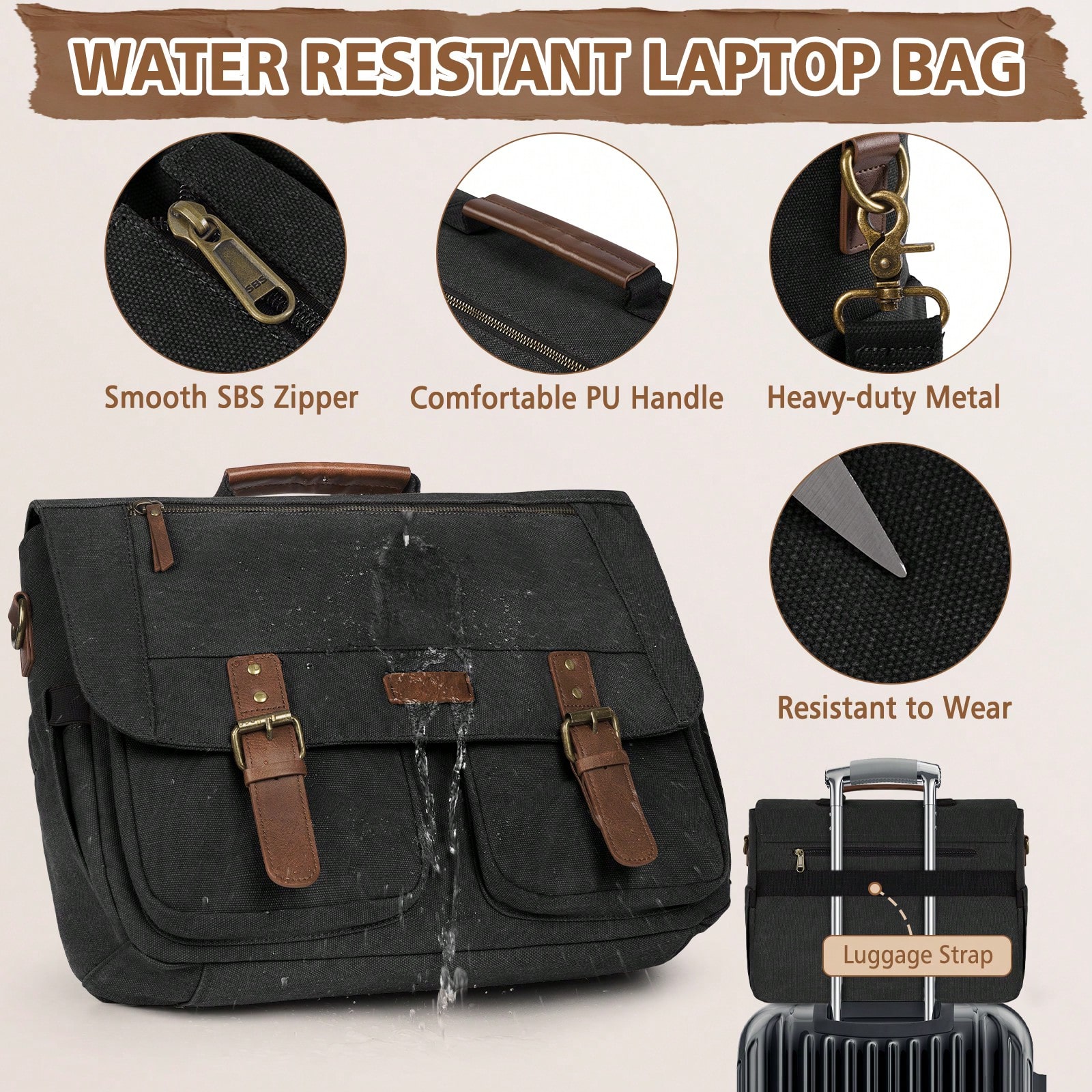 Vintage Men's Messenger Bag, 1 - Leather Work Bag Laptop recension och pris