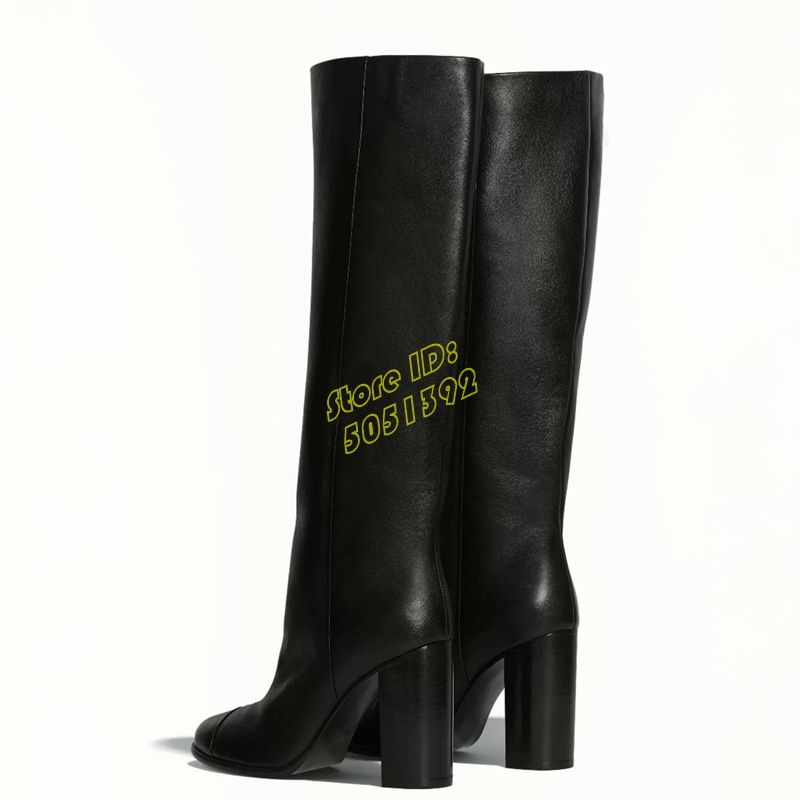 Black Matte Leather Knee High  - Leather Work Dress recension och pris