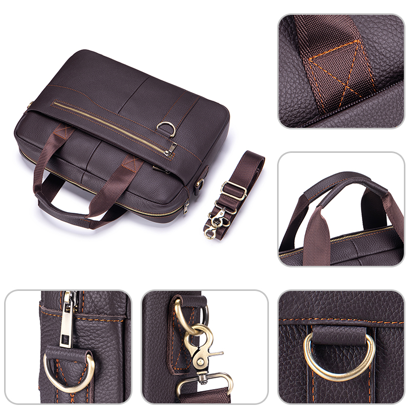 Men's Vintage Genuine Leather  - Leather Work Bag Laptop recension och pris