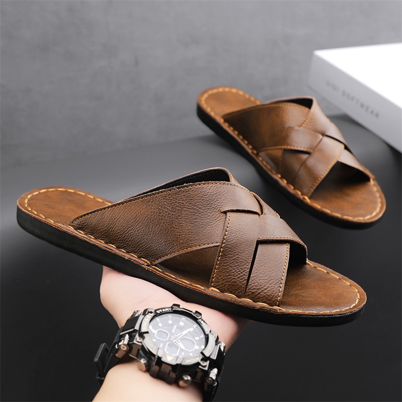 Genuine Leather Men Casual San - Leather Work Flats recension och pris