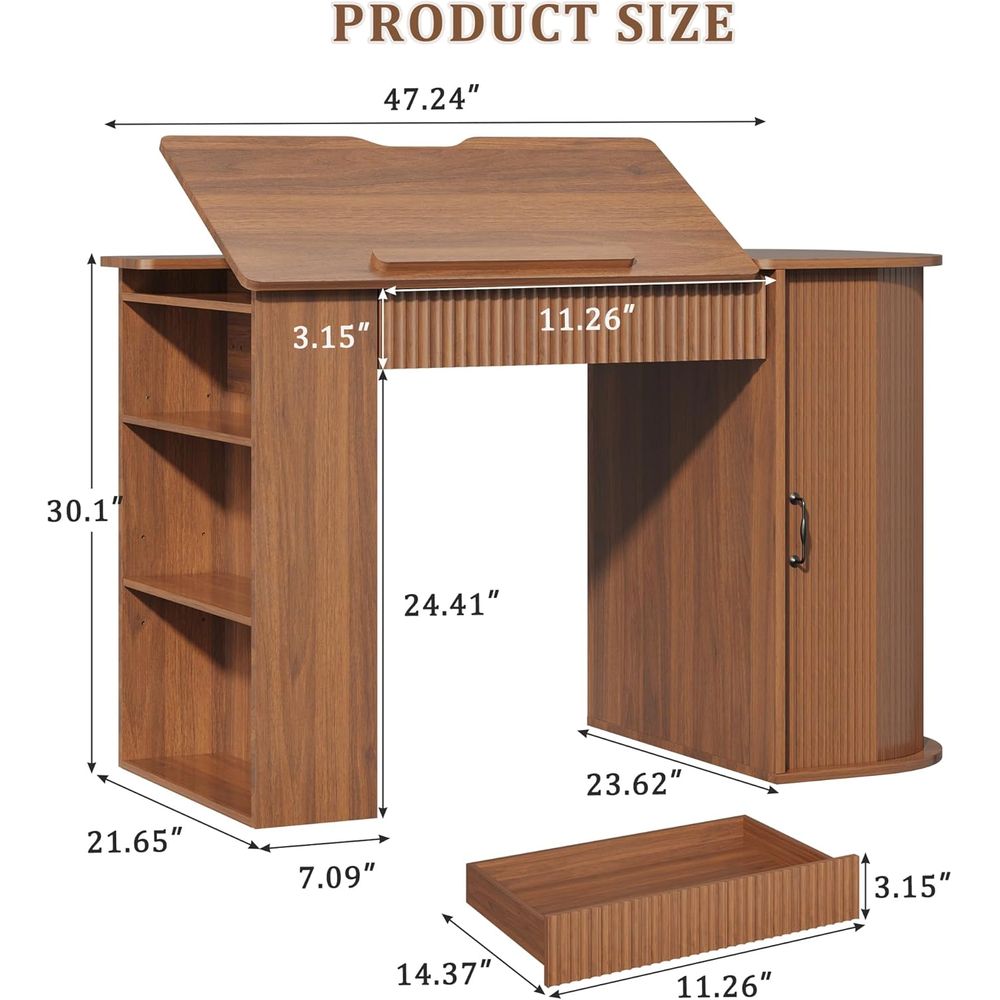 Storage Cabinet Desk with Draw - Leather Work Is recension och pris