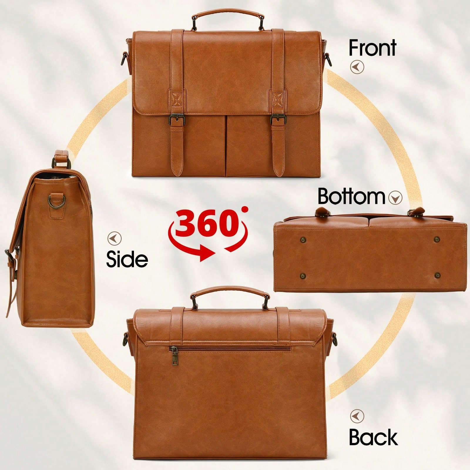 Messenger Bag For Men 15.6 Inc - Leather Work Bag Laptop recension och pris