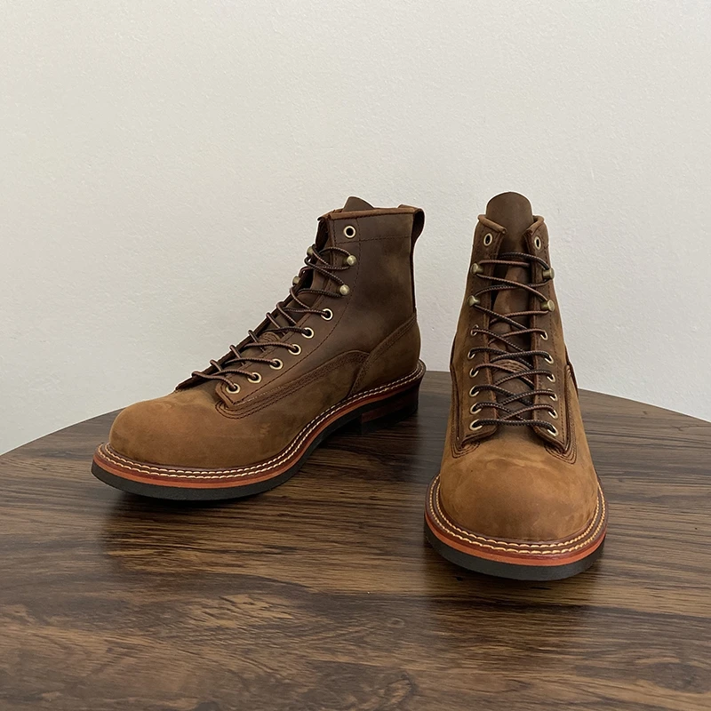 Vintage British Men Ankle Boot - Leather Work Flats recension och pris