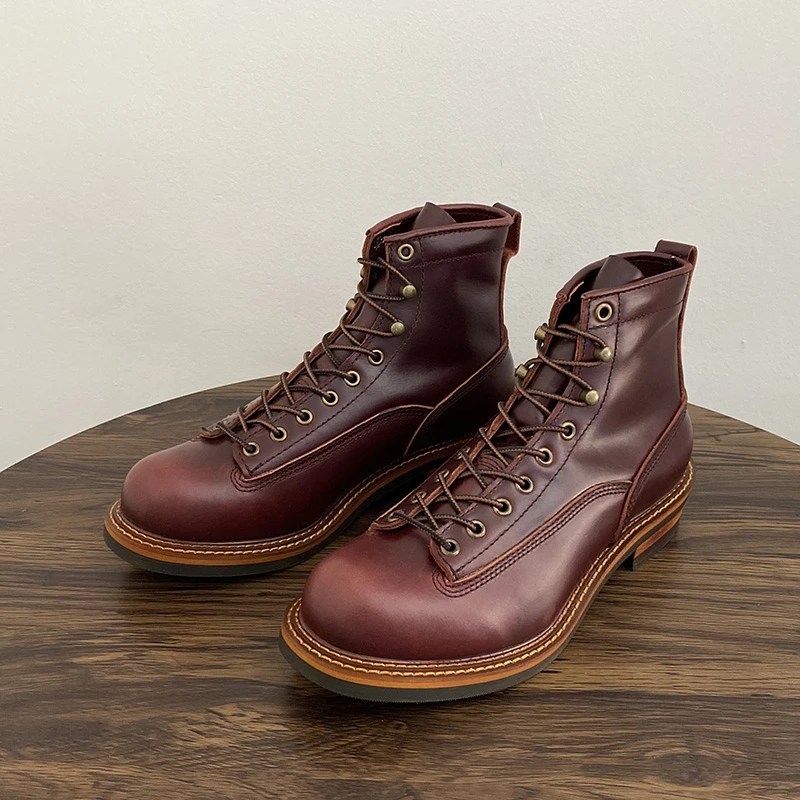 Vintage British Men Ankle Boot - Leather Work Flats recension och pris