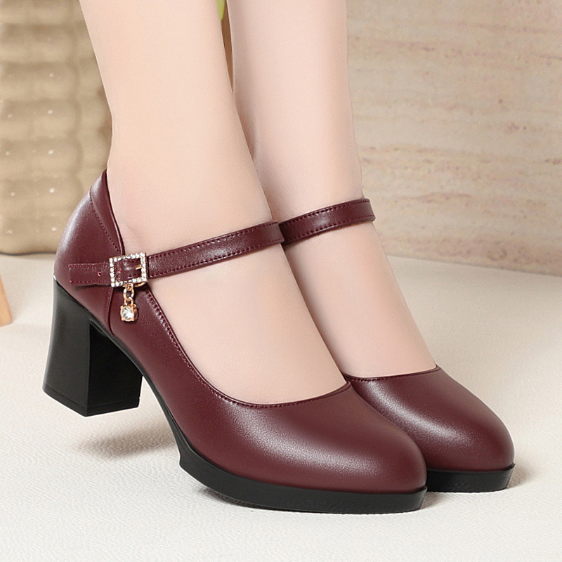 6cm Vintage Quality Shallow Mo - Leather Work Women Shoes recension och pris