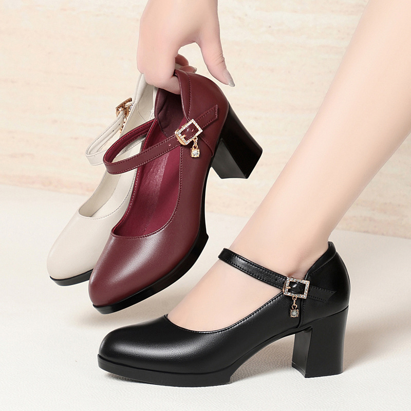 6cm Vintage Quality Shallow Mo - Leather Work Women Shoes recension och pris