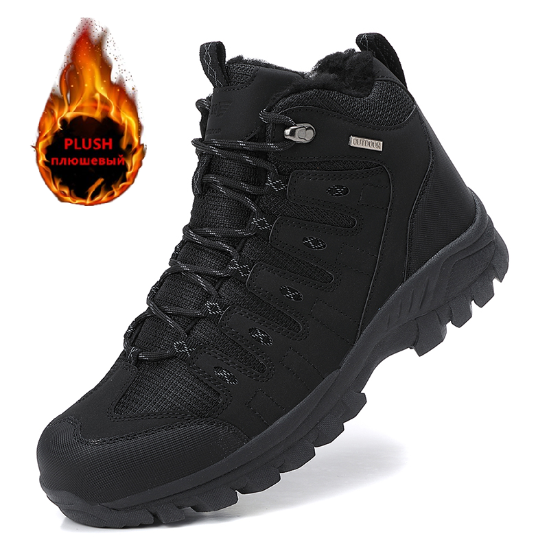 Winter Men's Boots Warm Plush  - Leather Work Flats recension och pris