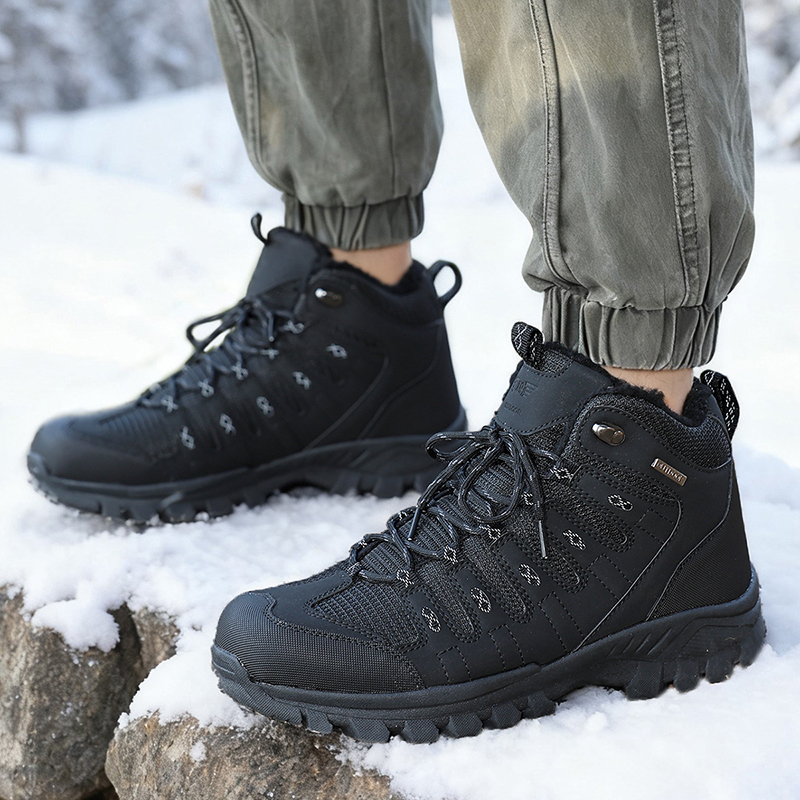 Winter Men's Boots Warm Plush  - Leather Work Flats recension och pris