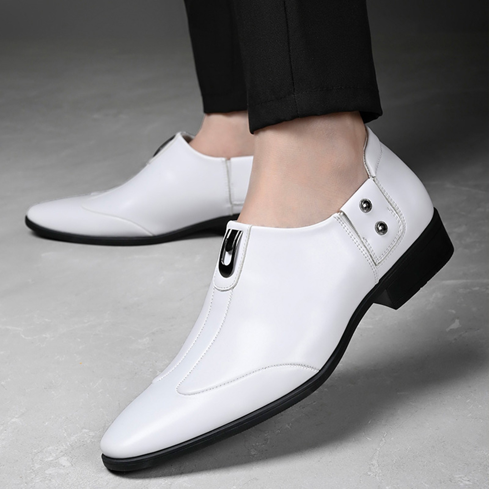 White Men'S Soft Leather Casua - Leather Work Dress recension och pris