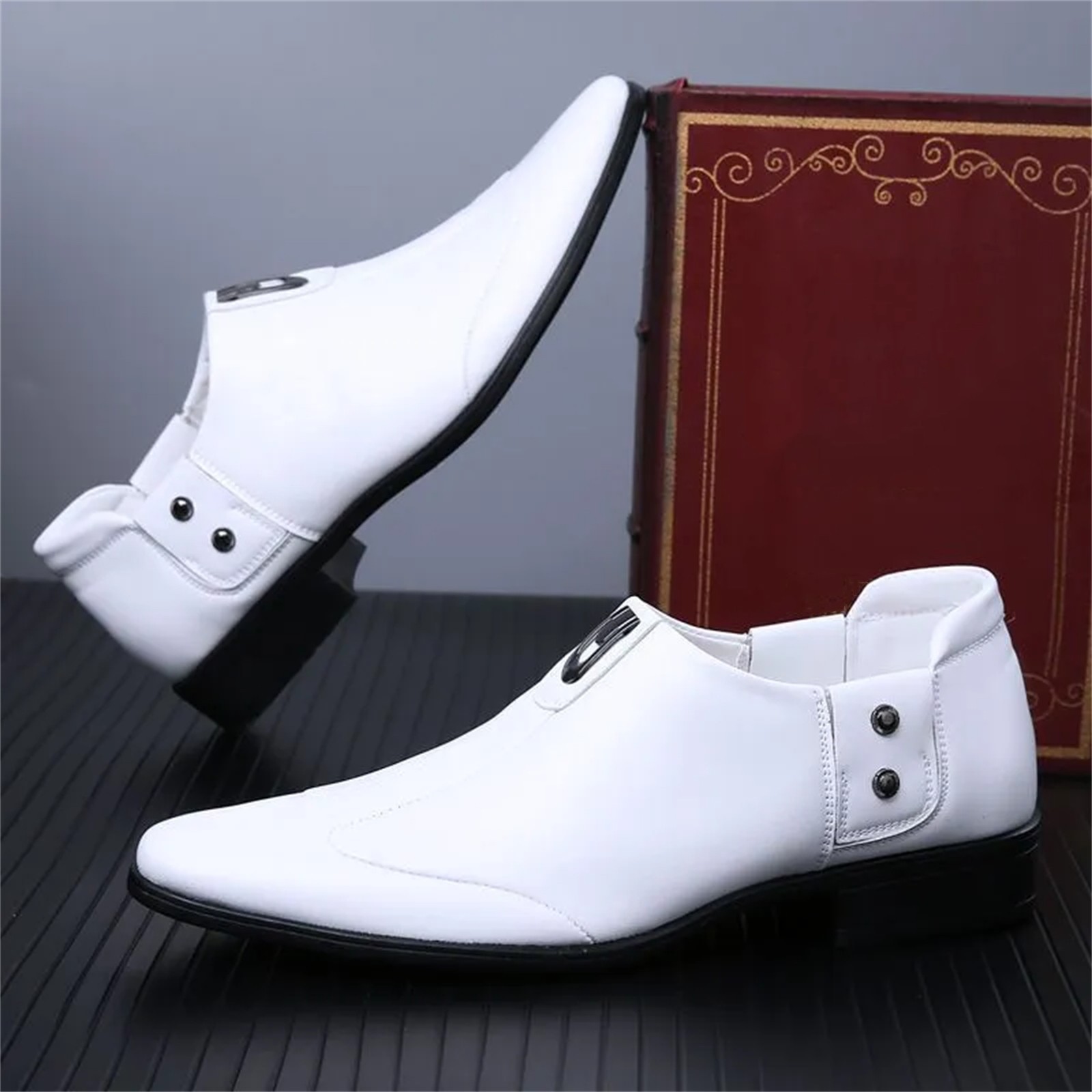 White Men'S Soft Leather Casua - Leather Work Dress recension och pris