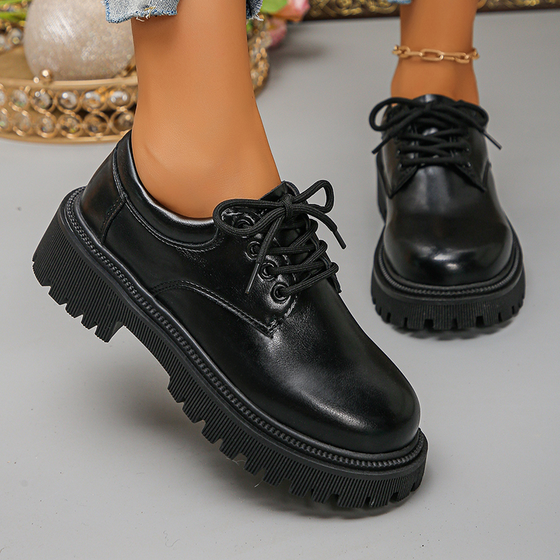 Women's Platform Oxford Shoes  - Leather Work Dress recension och pris