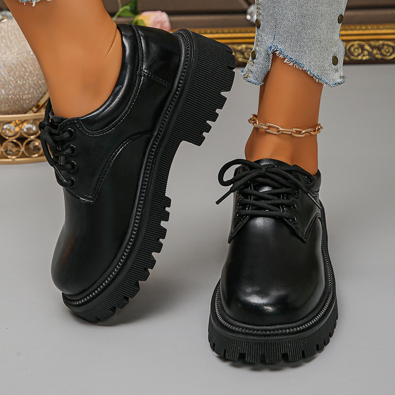 Women's Platform Oxford Shoes  - Leather Work Dress recension och pris