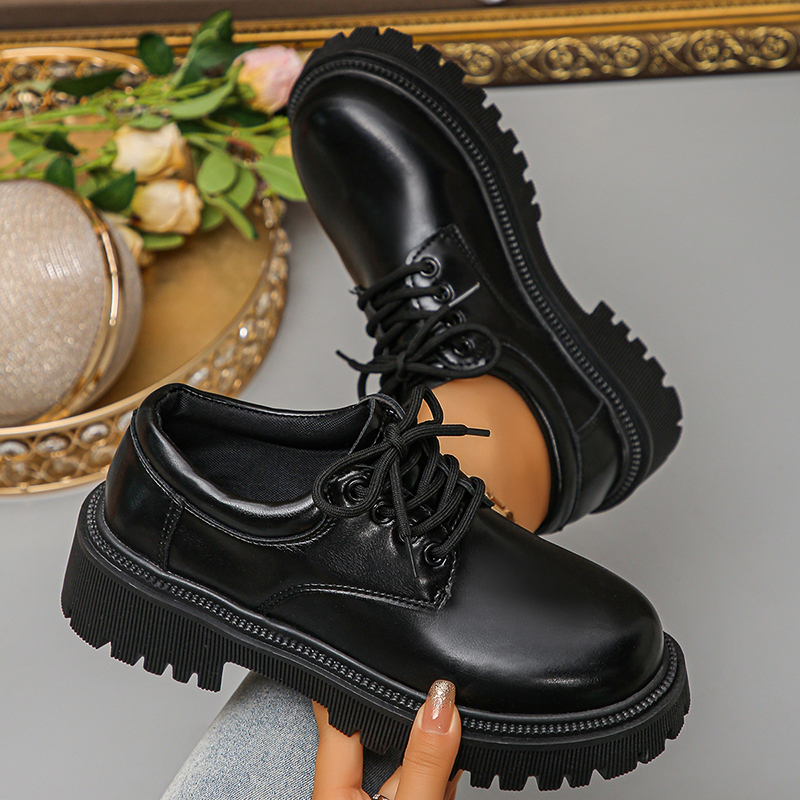 Women's Platform Oxford Shoes  - Leather Work Dress recension och pris
