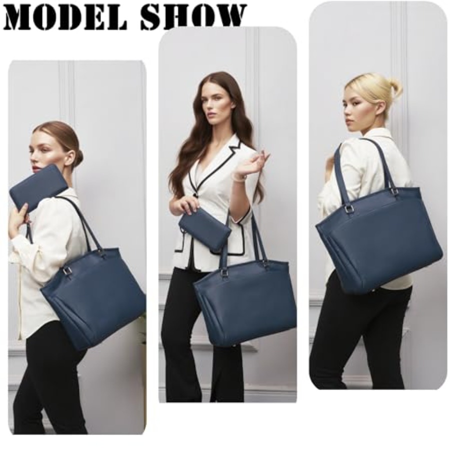 15.6 Inch Laptop Tote Bag for  - Leather Work Bag Laptop recension och pris