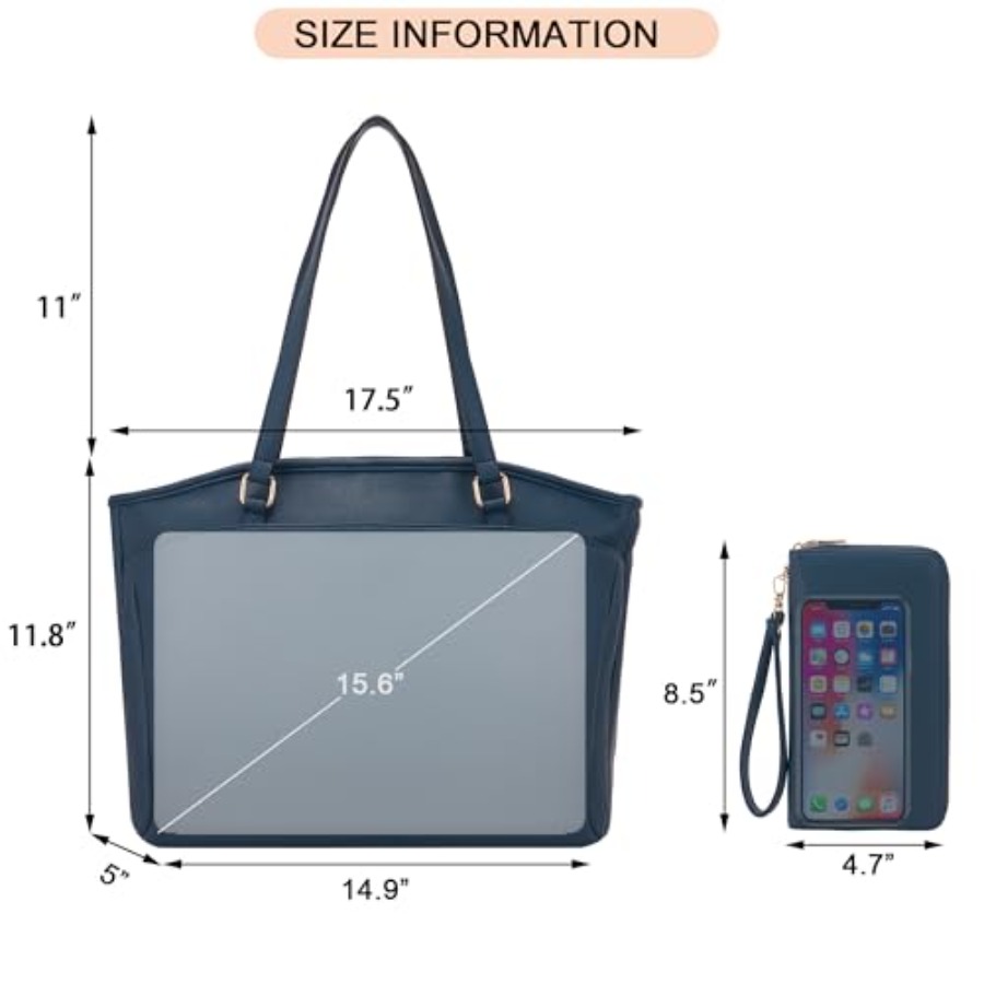 15.6 Inch Laptop Tote Bag for  - Leather Work Bag Laptop recension och pris