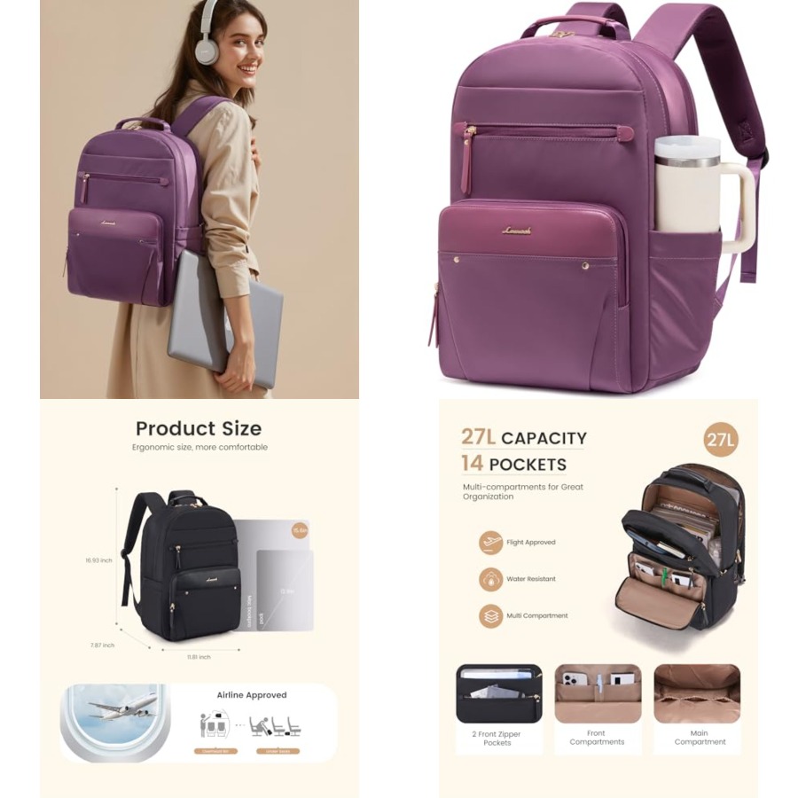 Laptop Backpack for Women with - Leather Work Is recension och pris