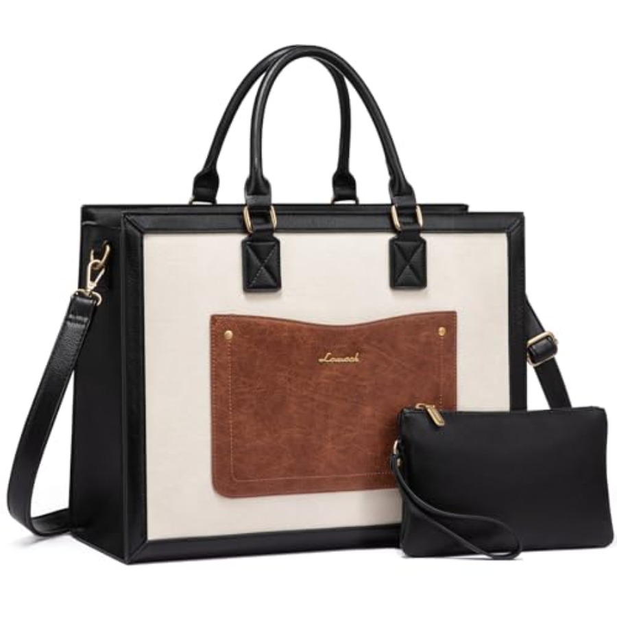 Laptop Tote Bag for Women, Wor - Leather Work Bag Laptop recension och pris