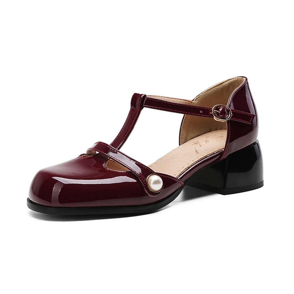 Thick High Heels Sandals Women - Leather Work Women Shoes recension och pris