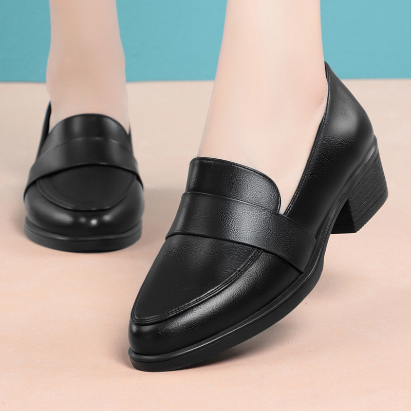 British Style Shallow Pointed  - Leather Work Women Shoes recension och pris