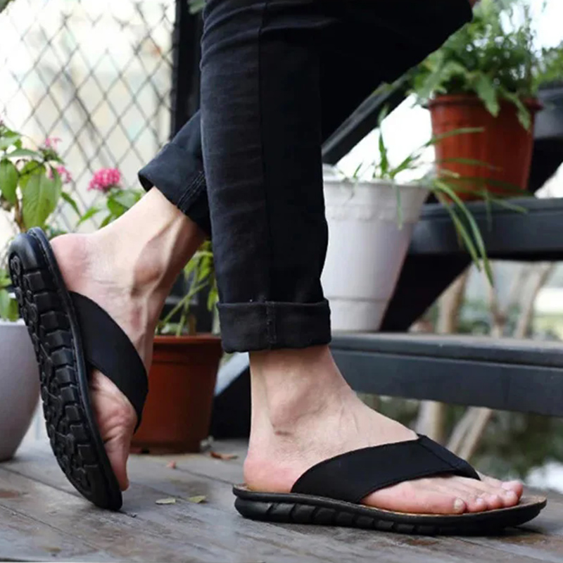 Summer Shoes Men Slippers Genu - Leather Work Flats recension och pris