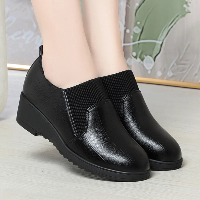 4.5cm Comfortable Deep Mouth S - Leather Work Women Shoes recension och pris