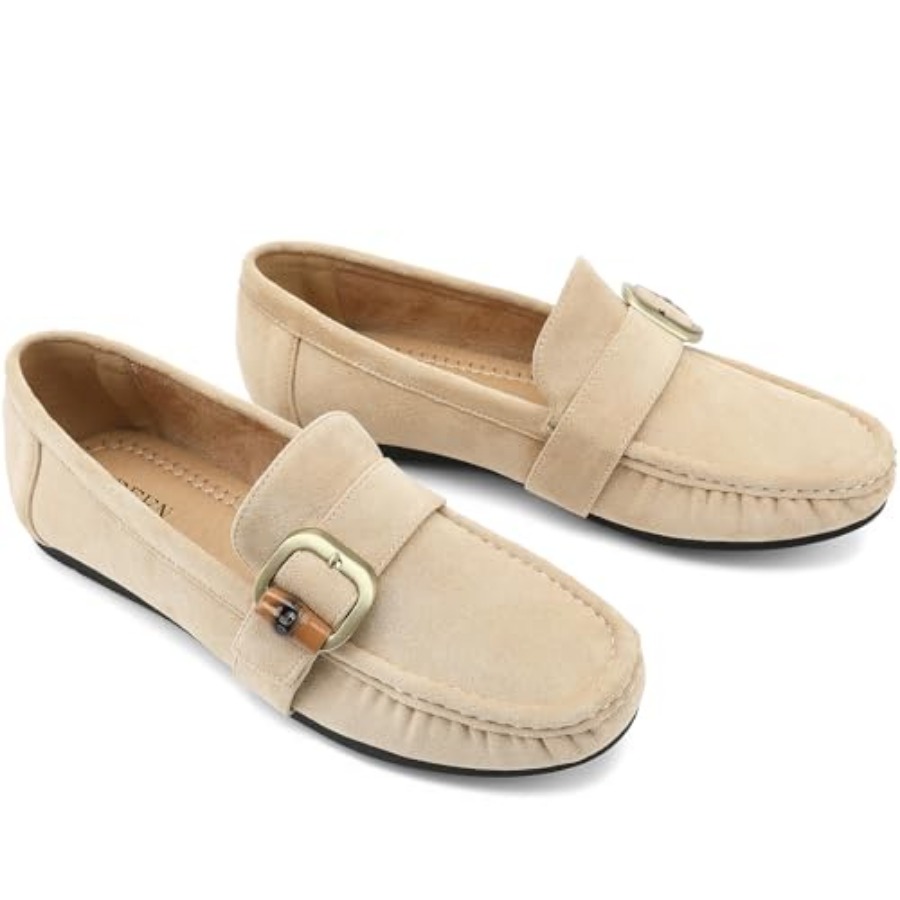 UBFEN Womens Loafers Slip On C - Leather Work Women Shoes recension och pris