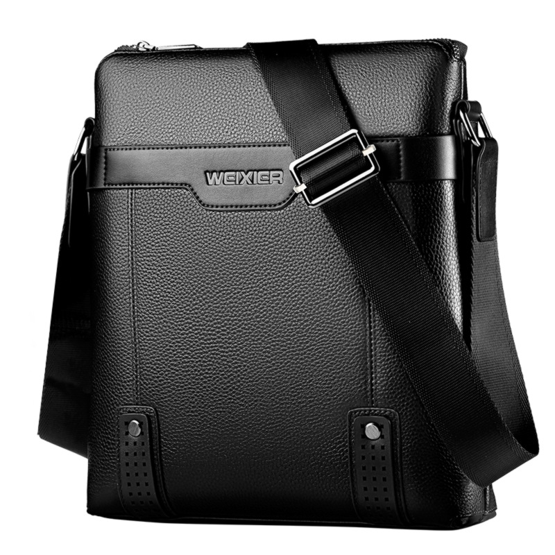 Solid Color Black Brown Leathe - Leather Work Bag Laptop recension och pris