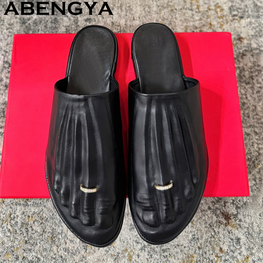 Black Real Leather Wrap Toe lo - Leather Work Flats recension och pris