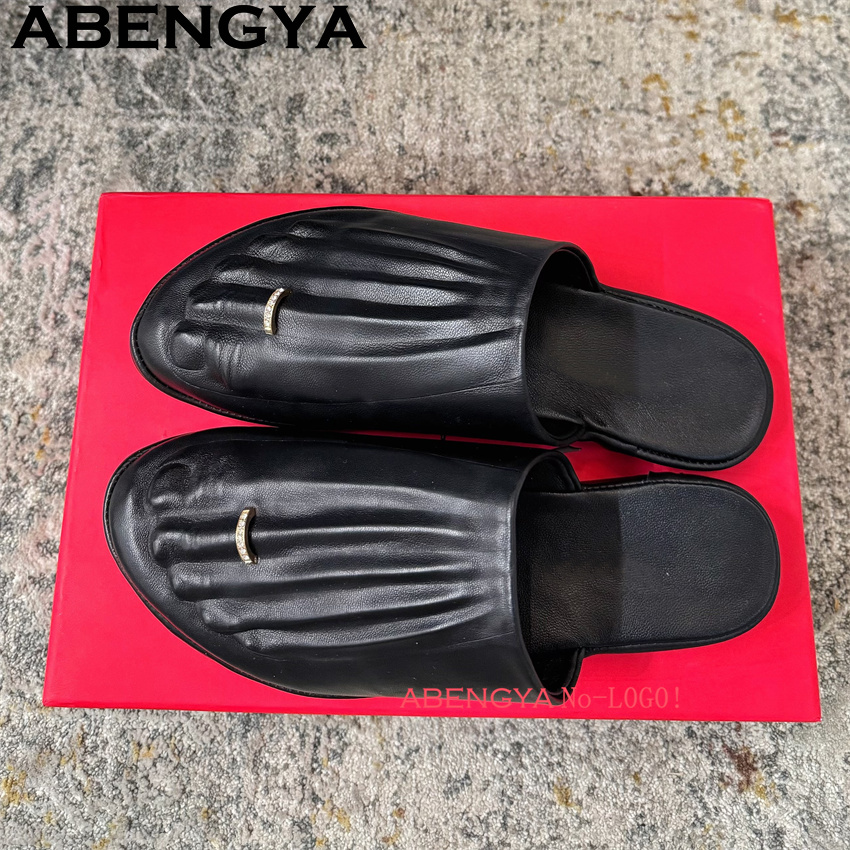 Black Real Leather Wrap Toe lo - Leather Work Flats recension och pris